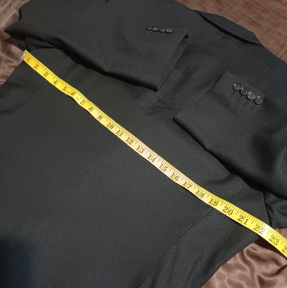 BURBERRY Made In Italy Fit Suit Virgen Wool Sz56R(USA46) Black Jacket Coat - Picture 6 of 16